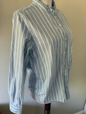 Nili Lotan for Target  blue white button down shirt size M